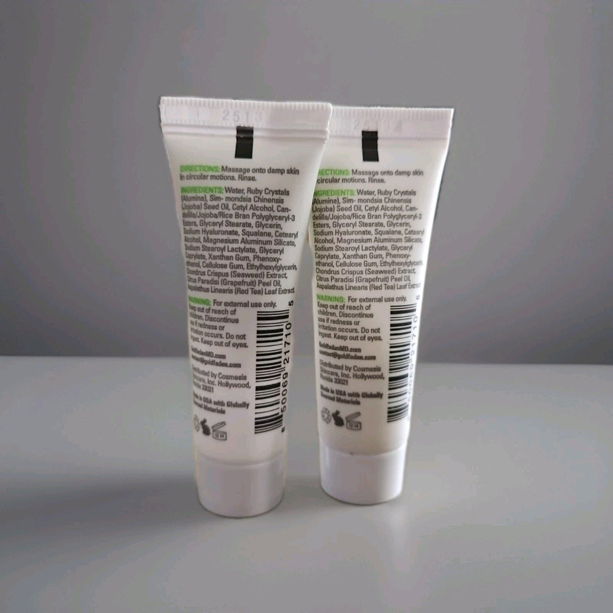 2X New Goldfaden MD Doctor's Scrub Ruby Crystal Microderm Exfoliator