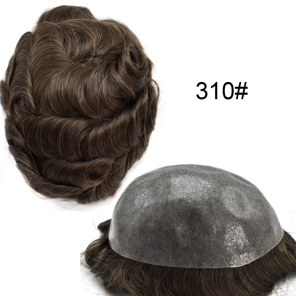 Full Poly Thin Skin Human Hair Toupee for Men - Durable, Invisible, Customizable