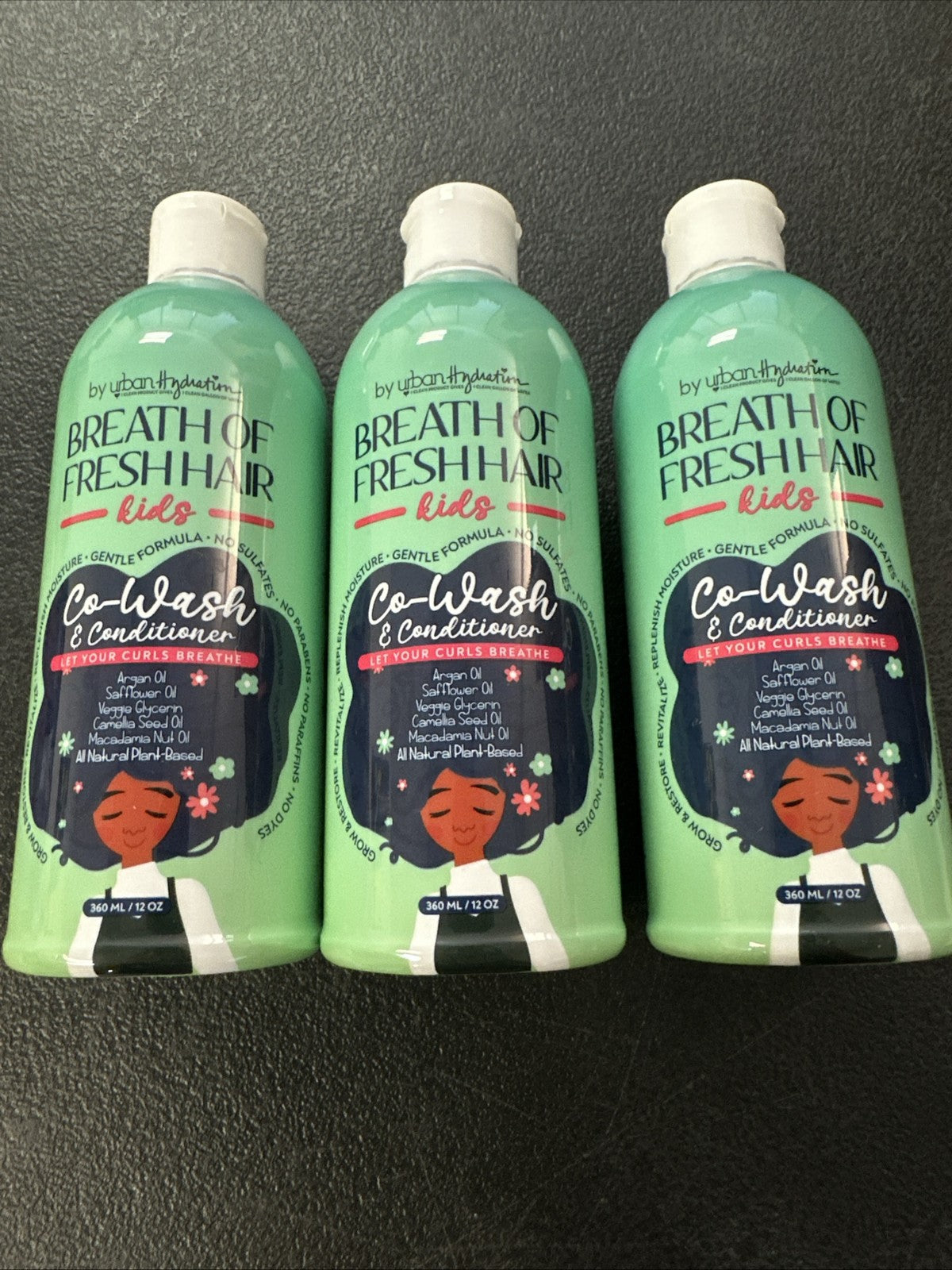 Kids Co-Wash & Conditioner Set - Breath of Fresh Hair by Urban Hydration, 3 Pack