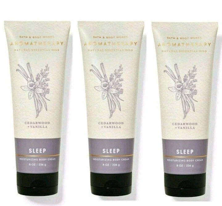 3 Bath & Body Works Aromatherapy Sleep Cedarwood + Vanilla Cream