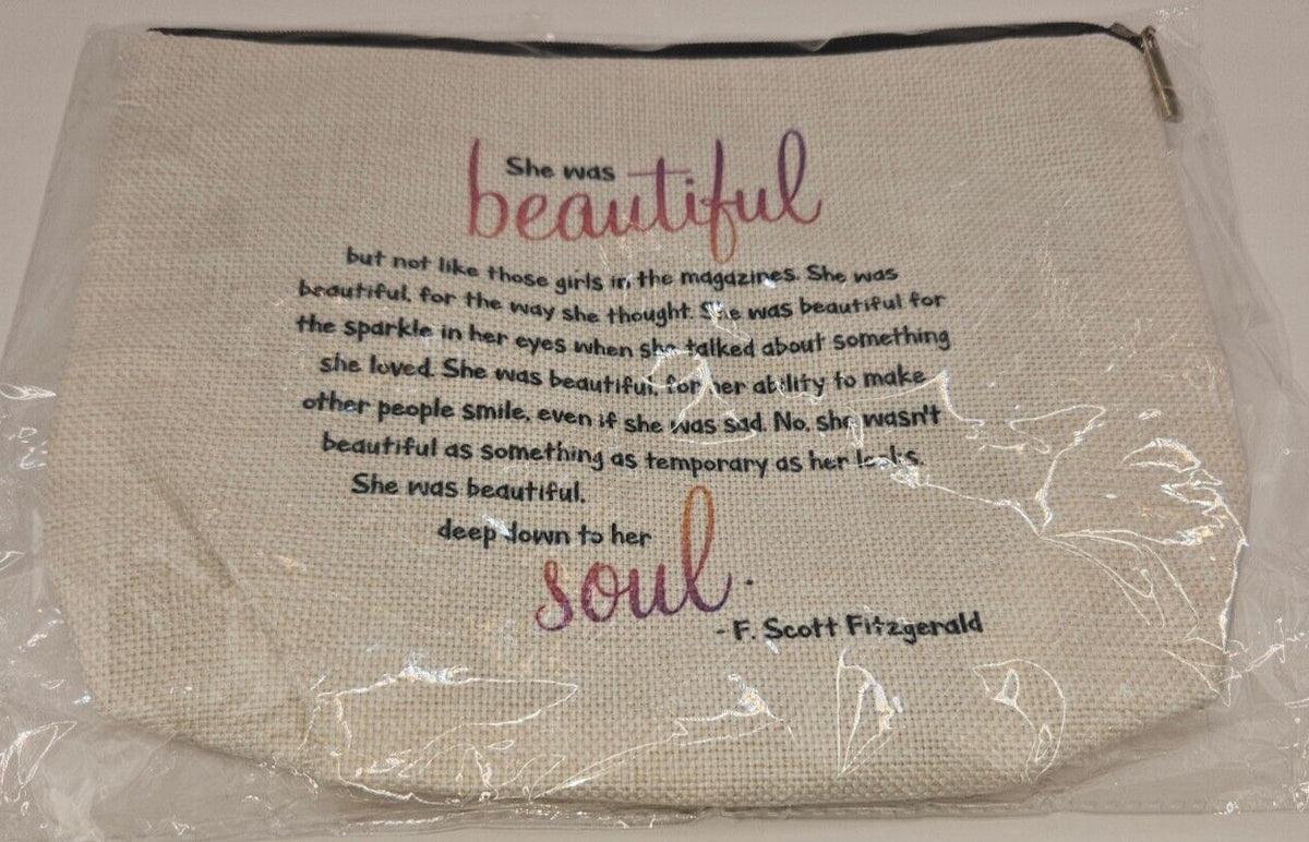Personalized Makeup Bag with Inspirational Quotes - Gift for Women, Daughter, Mom, Friend
