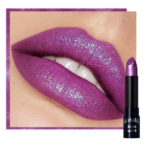 Color Changing Glitter Lipstick - Metallic Shimmer Lip Makeup for Women
