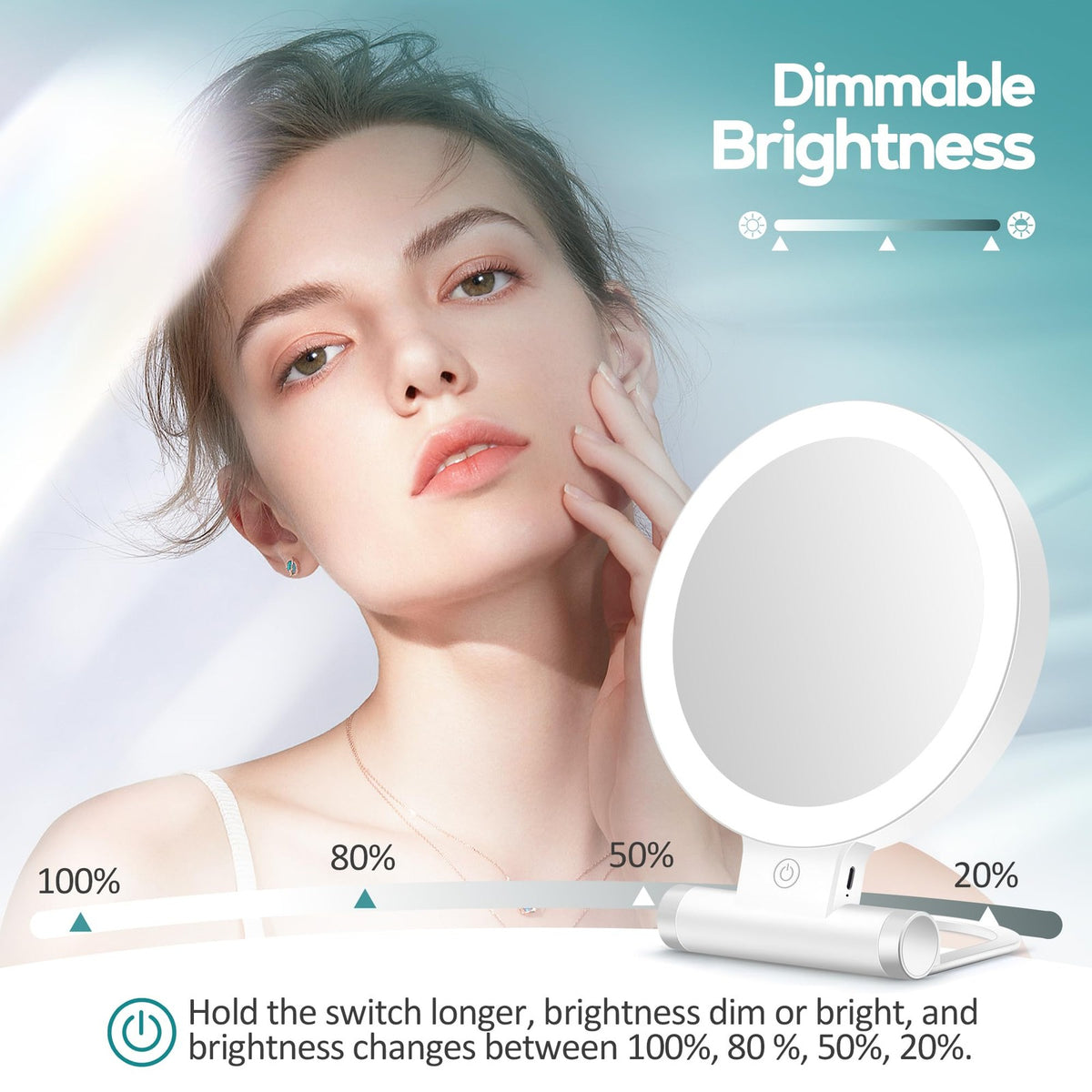 Magnifying Makeup Mirror with Light 30X Double-Sided Travel Vanity Mirror