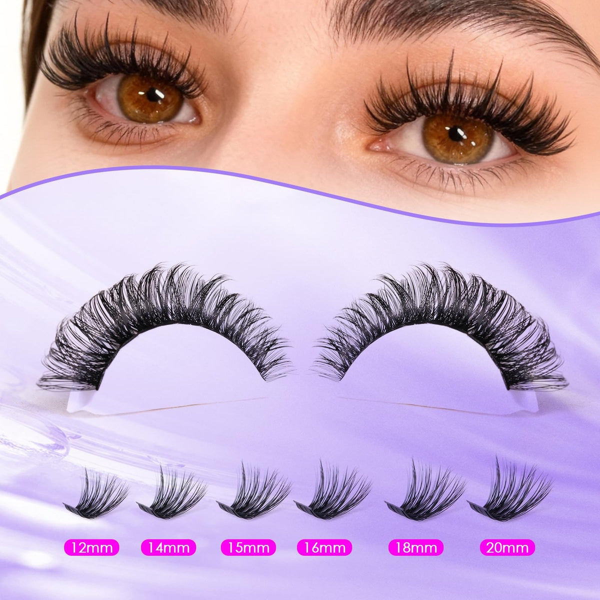 Lash Clusters Kit with 320 Pieces 11-20mm DIY Eyelash Extensions - Natural & Dramatic Looks