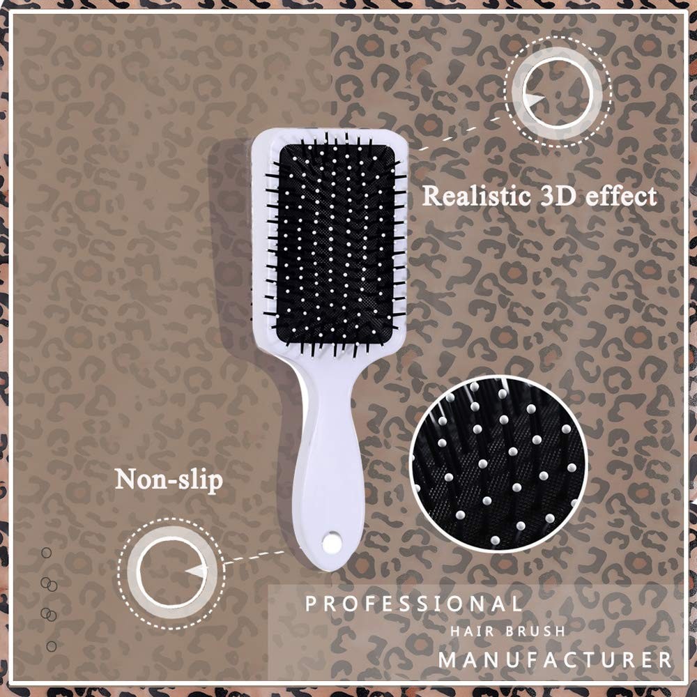 Leopard Print Hair Brush - Detangler, Styling & Drying Comb for All Hair Types