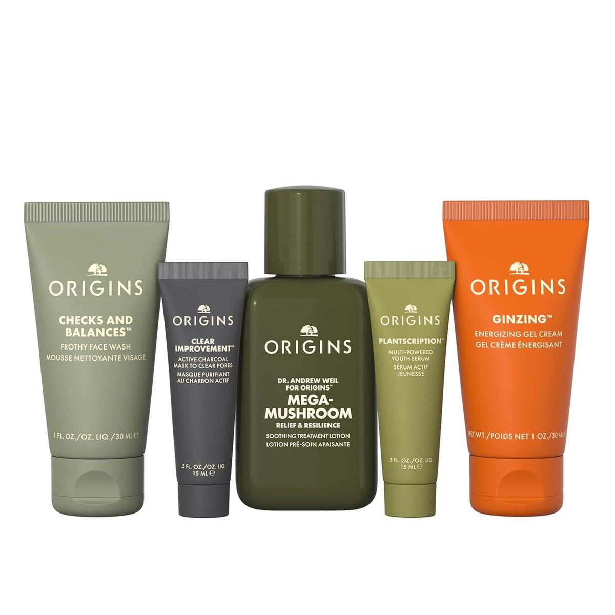 Origins Skincare Set with Cleanser, Mask, Serum & Lotion – Peptides & Hyaluronic Acid