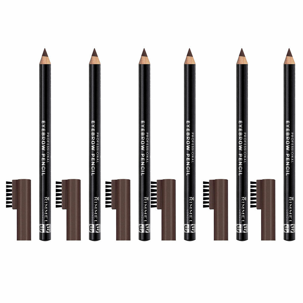 6 Pack Professional Eyebrow Pencils Dark Brown | Fine Tip Makeup Tool