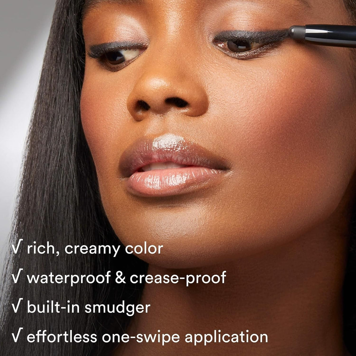 Waterproof Cream-to-Powder Eyeshadow Stick with Built-In Smudger – Smoky Amethyst