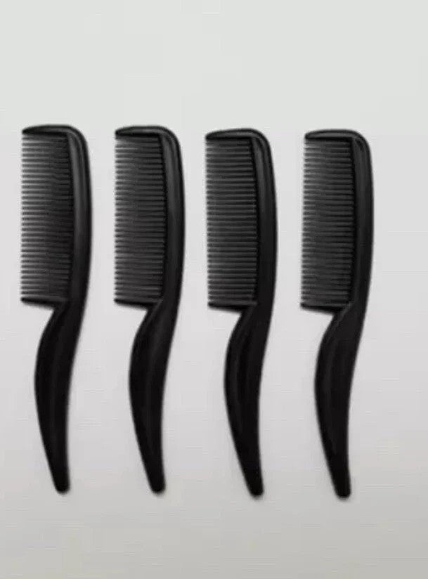 Mini Travel Beard Comb Set - 3 Inch Plastic Mustache & Facial Hairbrushes