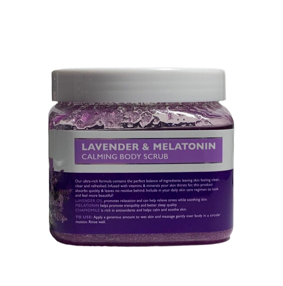 Calming Body Lavender & Melatonin Scrub Exfoliate W/Chamomile By