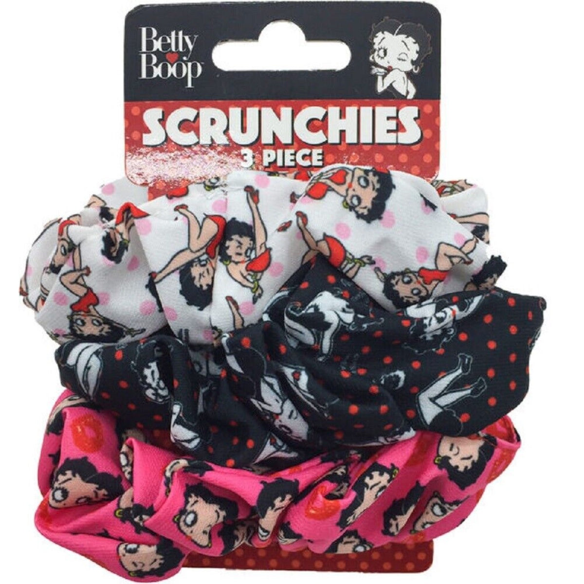 Spoontiques Betty Boop Scrunchies Multicolor 3 Pack