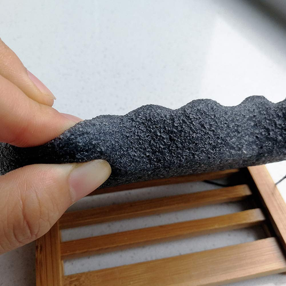 Set of 4 Natural Konjac Body Sponges with Bamboo Charcoal for Gentle Exfoliation