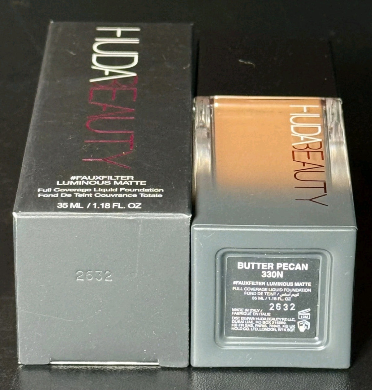Huda Beauty FauxFilter Luminous Matte Liquid Foundation Butter Pecan 330N