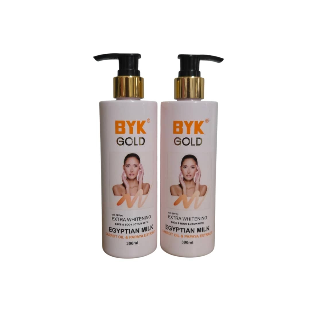 2pcs Carrot Papaya Face & Body Milk - Egyptian Milk Extract, 300ml