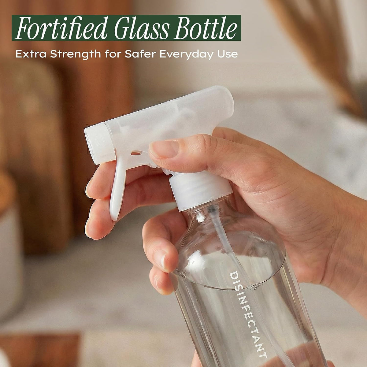 Glass Spray Bottle 16.9 oz Pack of 2 for Plants & Cleaning