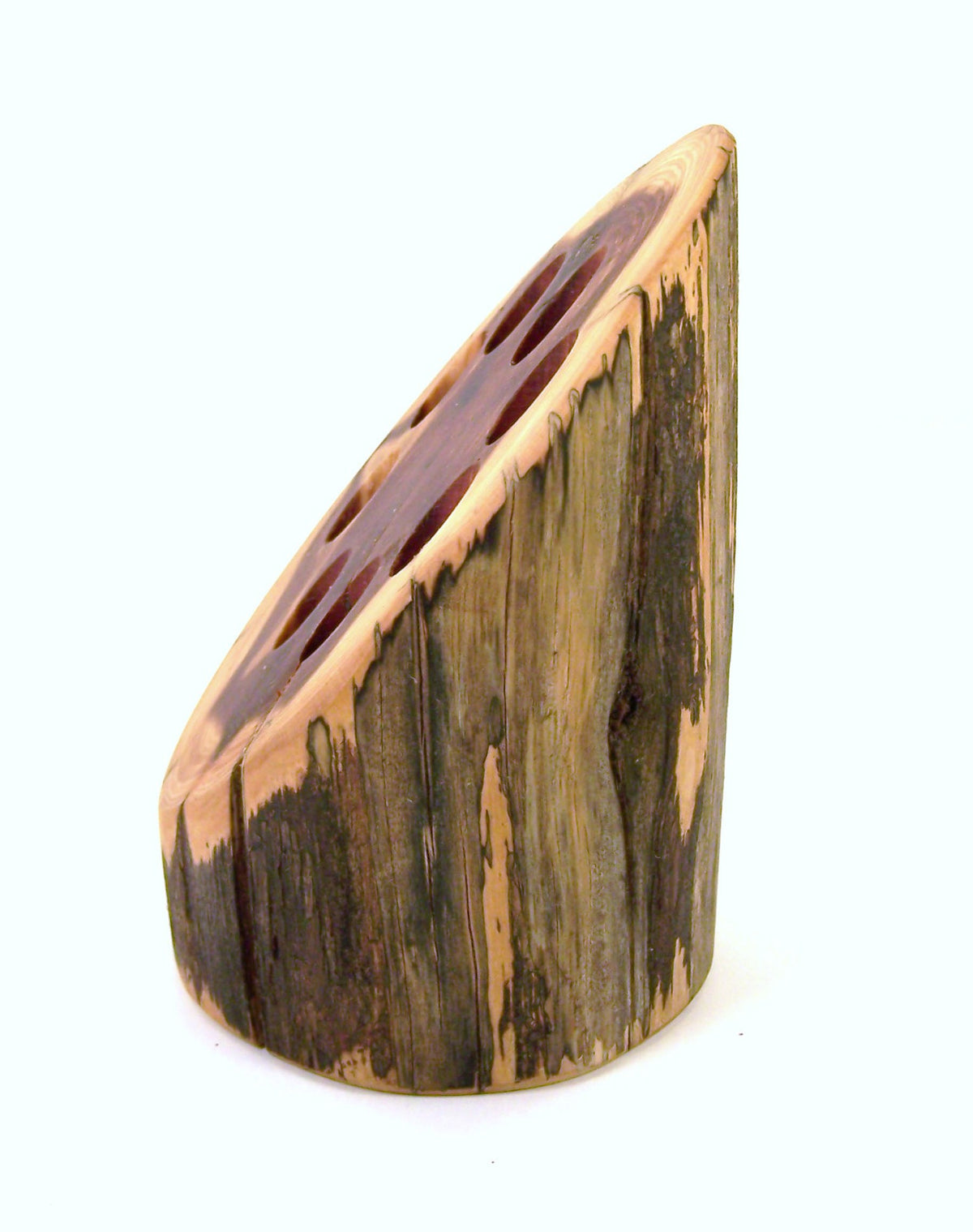 Red Cedar Makeup Brush Holder - Handmade Bathroom Organizer, Farmhouse Decor
