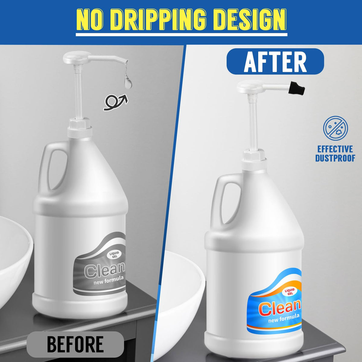 2 Pack 5 Gallon Pump Dispenser for Liquid Containers - 1 oz Output