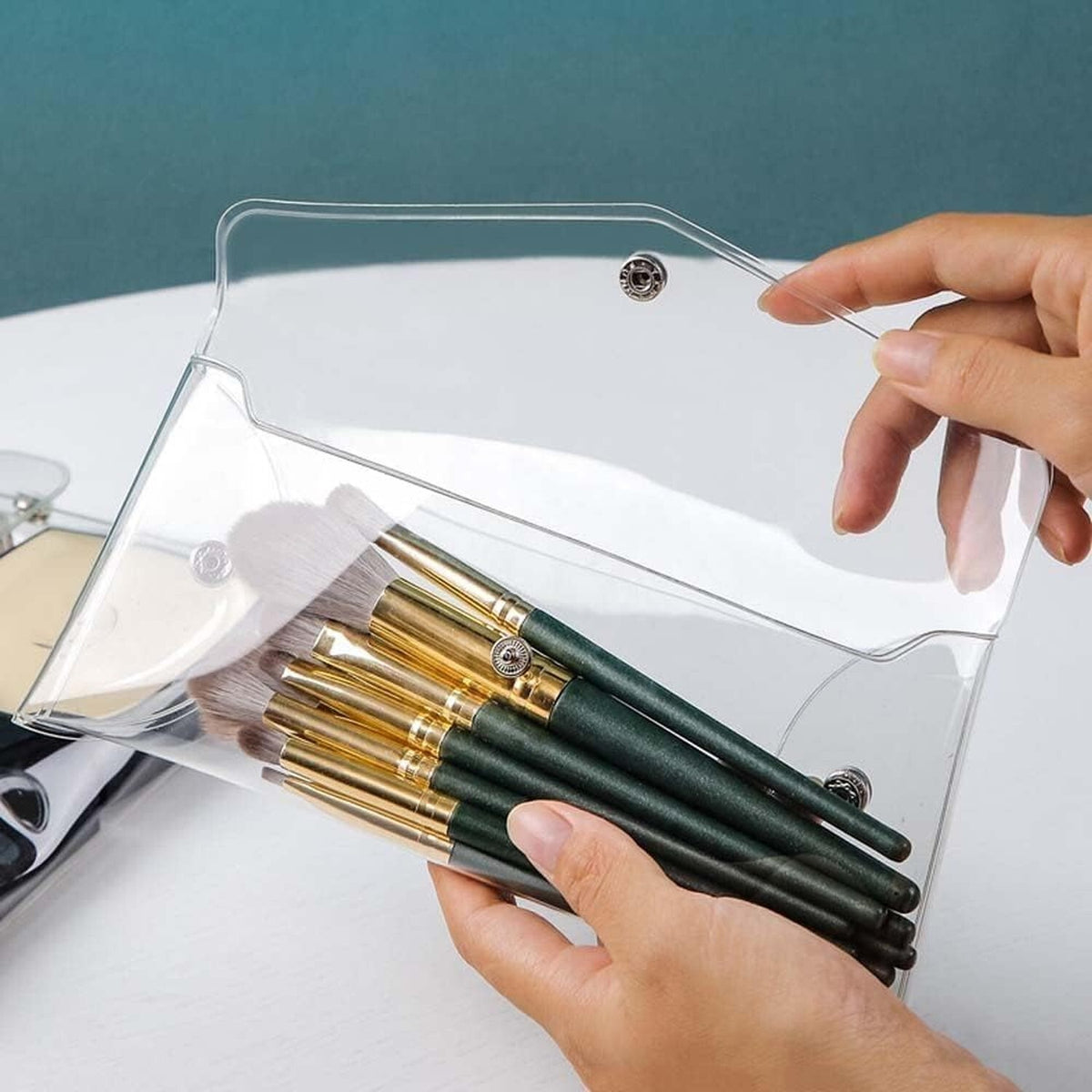 Mini Clear PVC Makeup Bag – Small Cosmetic Organizer for Travel & Bathroom