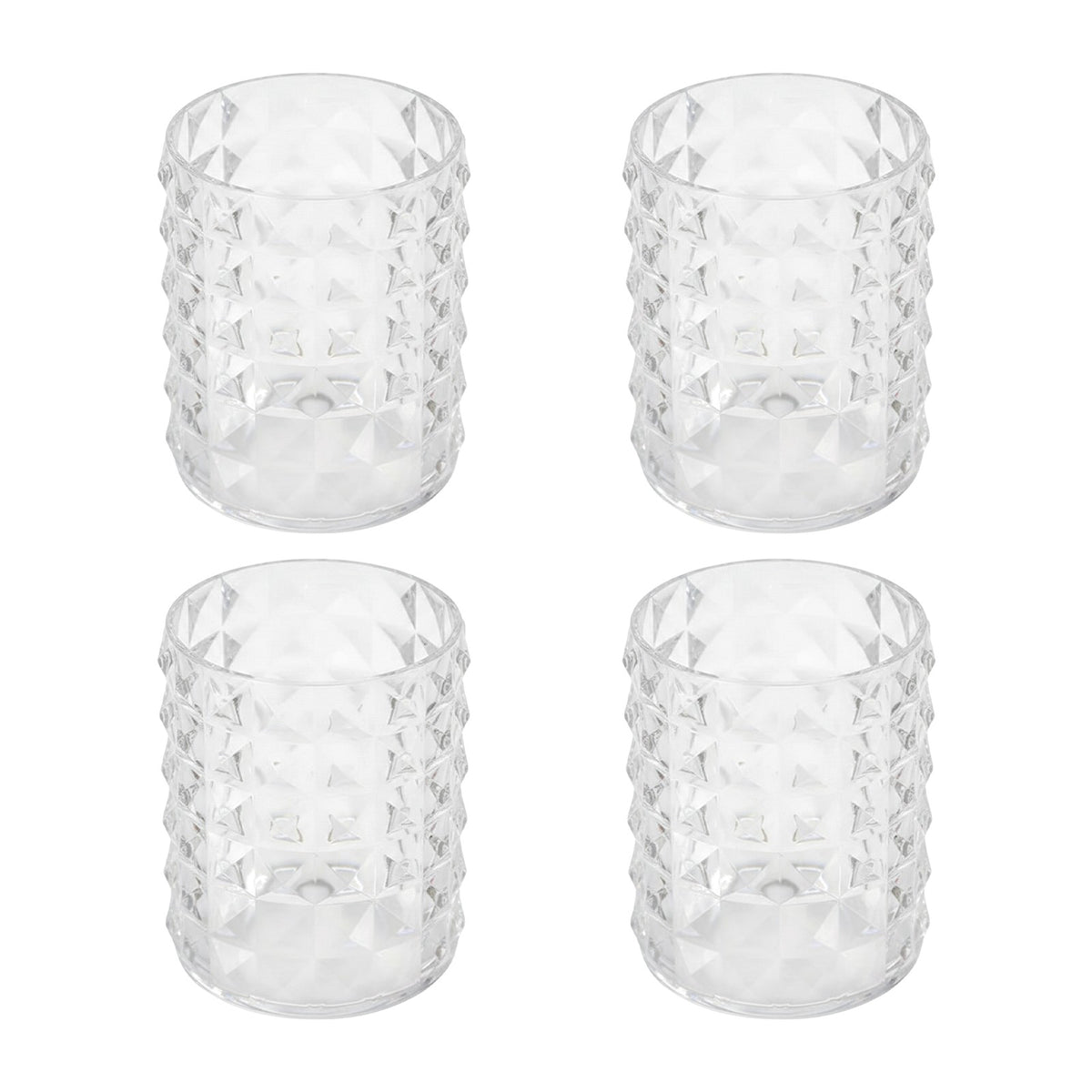 4-Piece Clear Plastic Makeup Brush Holder Set for Vanity and Bathroom
