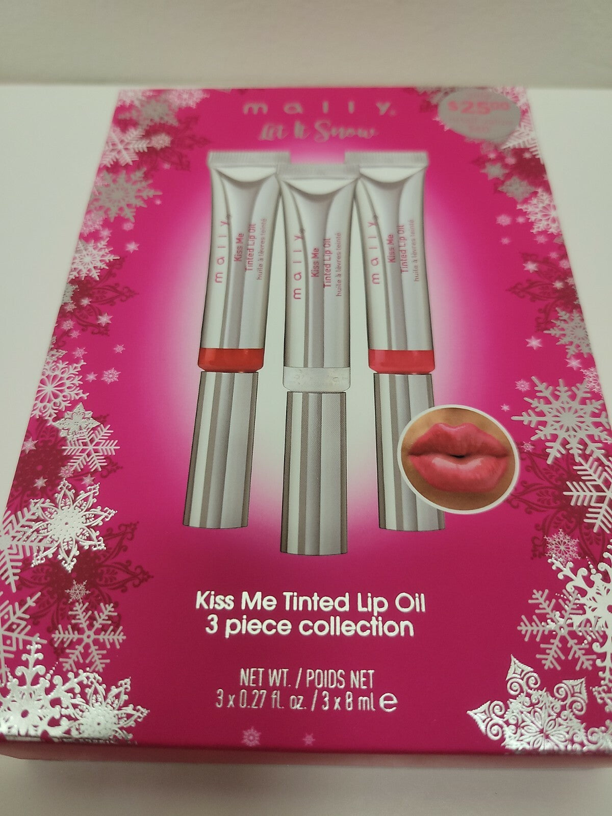 Lip Oil Set - Tinted Lip Treatment Trio with Cherry, Melon & Clear Shades