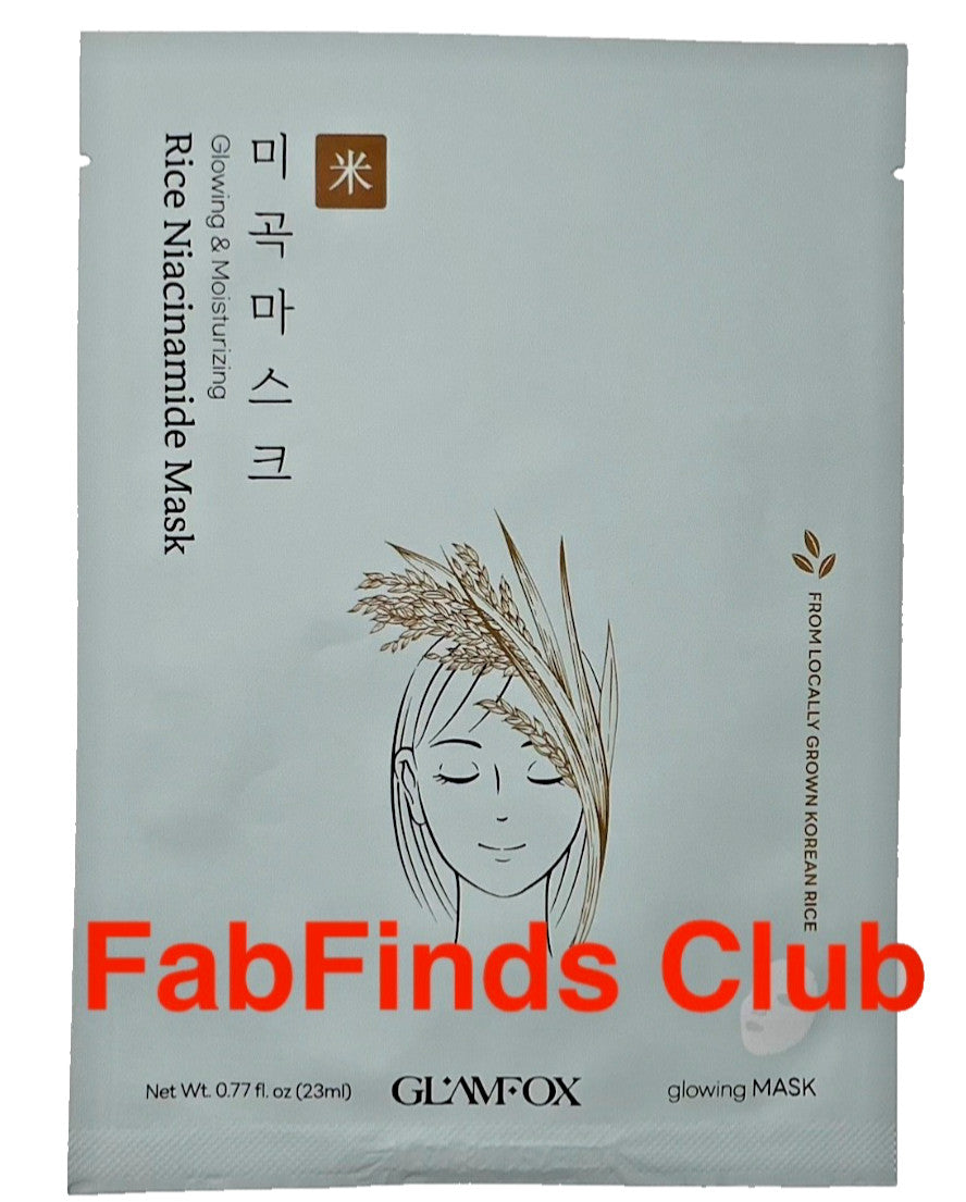 Rice Niacinamide Sheet Mask - 10 Pack Hydrating & Glowing