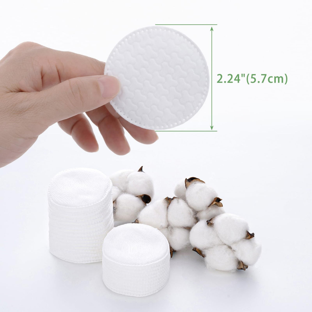 Cotton Rounds Pack of 300 with Travel Canister - Ultra Soft & Absorbent