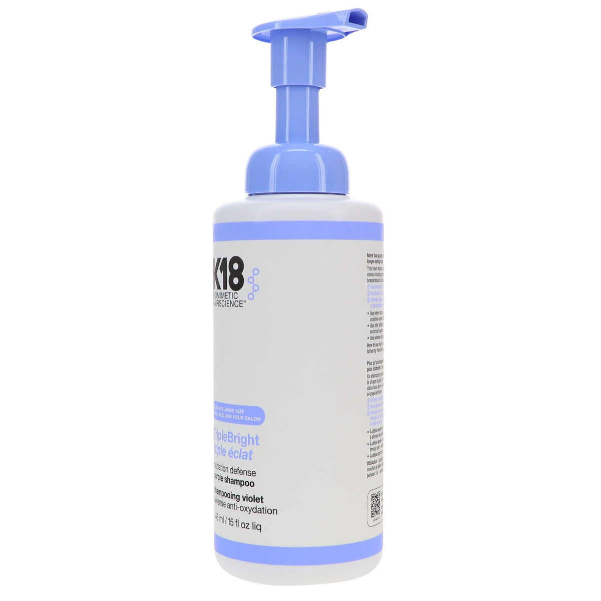 K18 TripleBright Oxidation Defense Purple Shampoo 15 oz for Blonde & Gray Hair