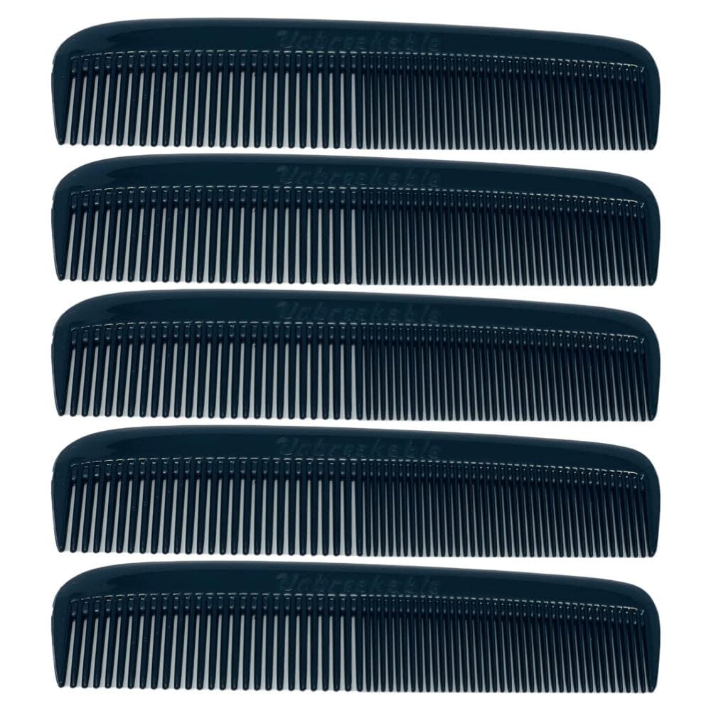 Unbreakable Pocket Comb for Men - Travel-Size Fine & Coarse Teeth Black