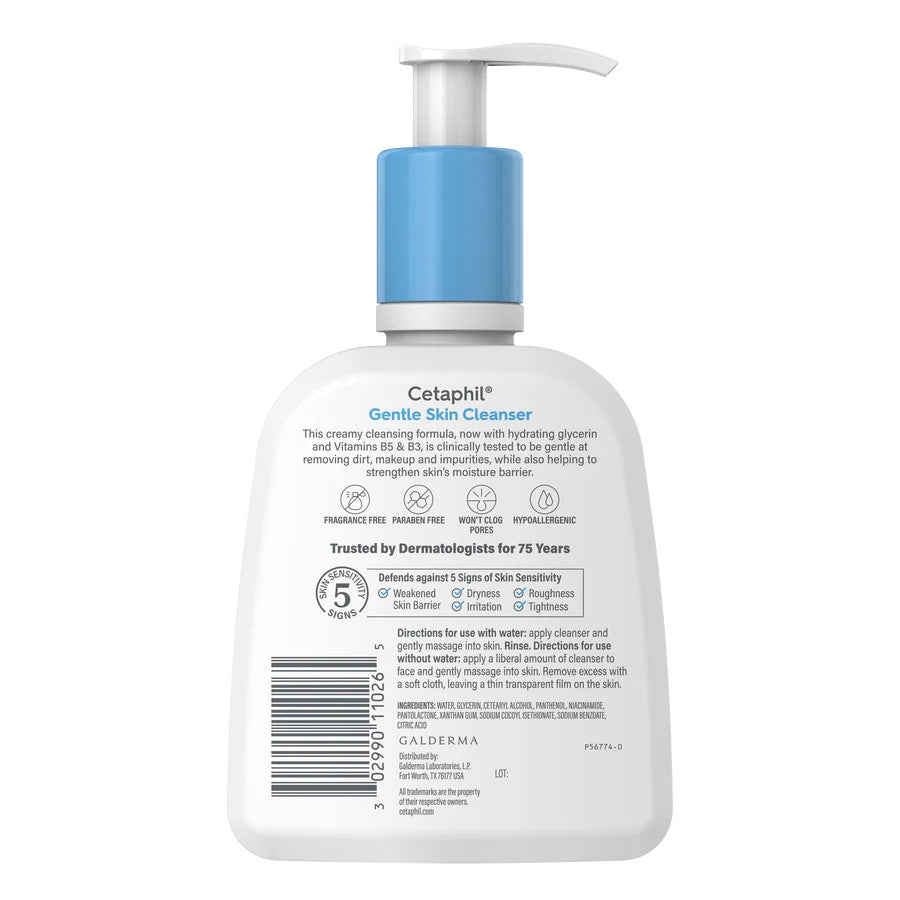 Cetaphil Gentle Skin Cleanser for Normal to Dry Skin - Hydrating 8 Oz Pack of 3