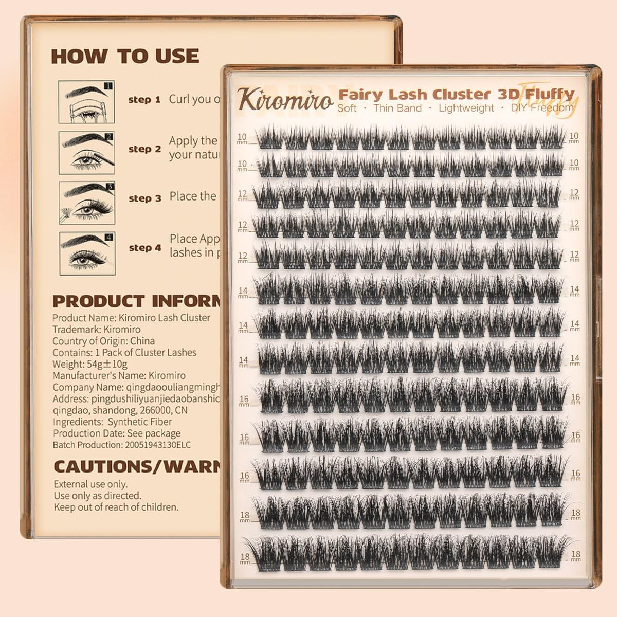 Wispy Lash Clusters Fluffy Eyelashes Natural Look - Black