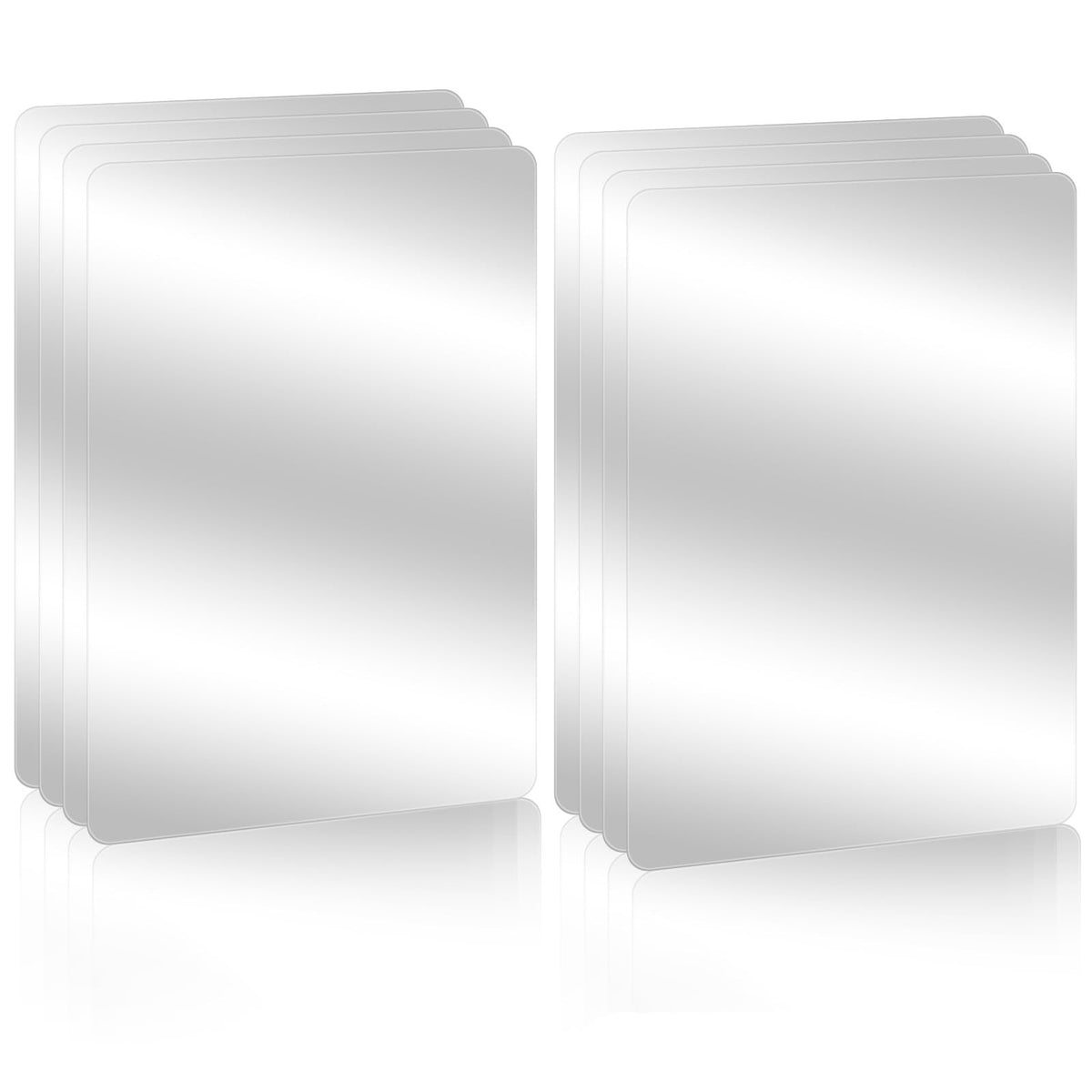 8 Pack Shatterproof Plastic Mirrors - Acrylic Wall Mirror Sheets for DIY Crafts, Safety & Space Decor, 5x7 Inches