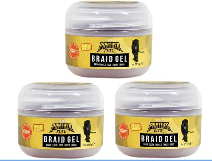 Edge Control Pomade for Braids Locs & Twists 3 Pack with Brush