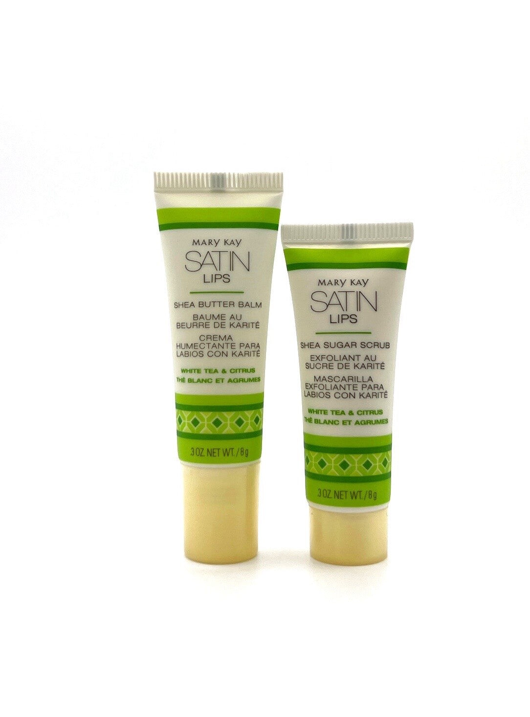 Shea Butter Lip Balm & Lip Scrub Set - White Tea & Citrus - Full Size