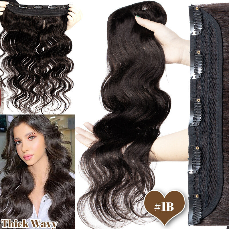 Clip-In Hair Extensions 100% Remy Human Hair Full Head Thick One Piece