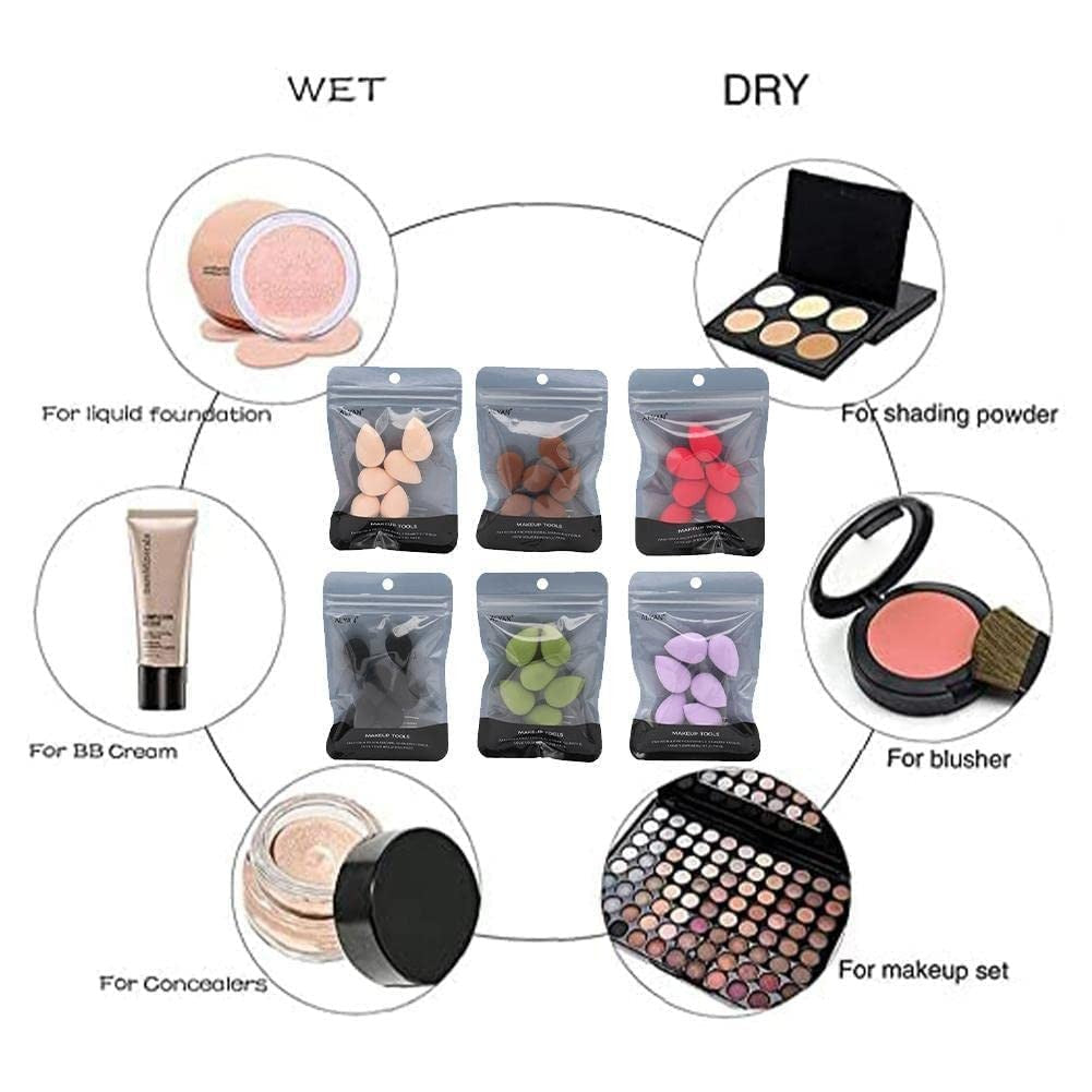 Mini Makeup Sponge Set - 12 Multi-Colored Latex-Free Blenders for Face & Eye Makeup