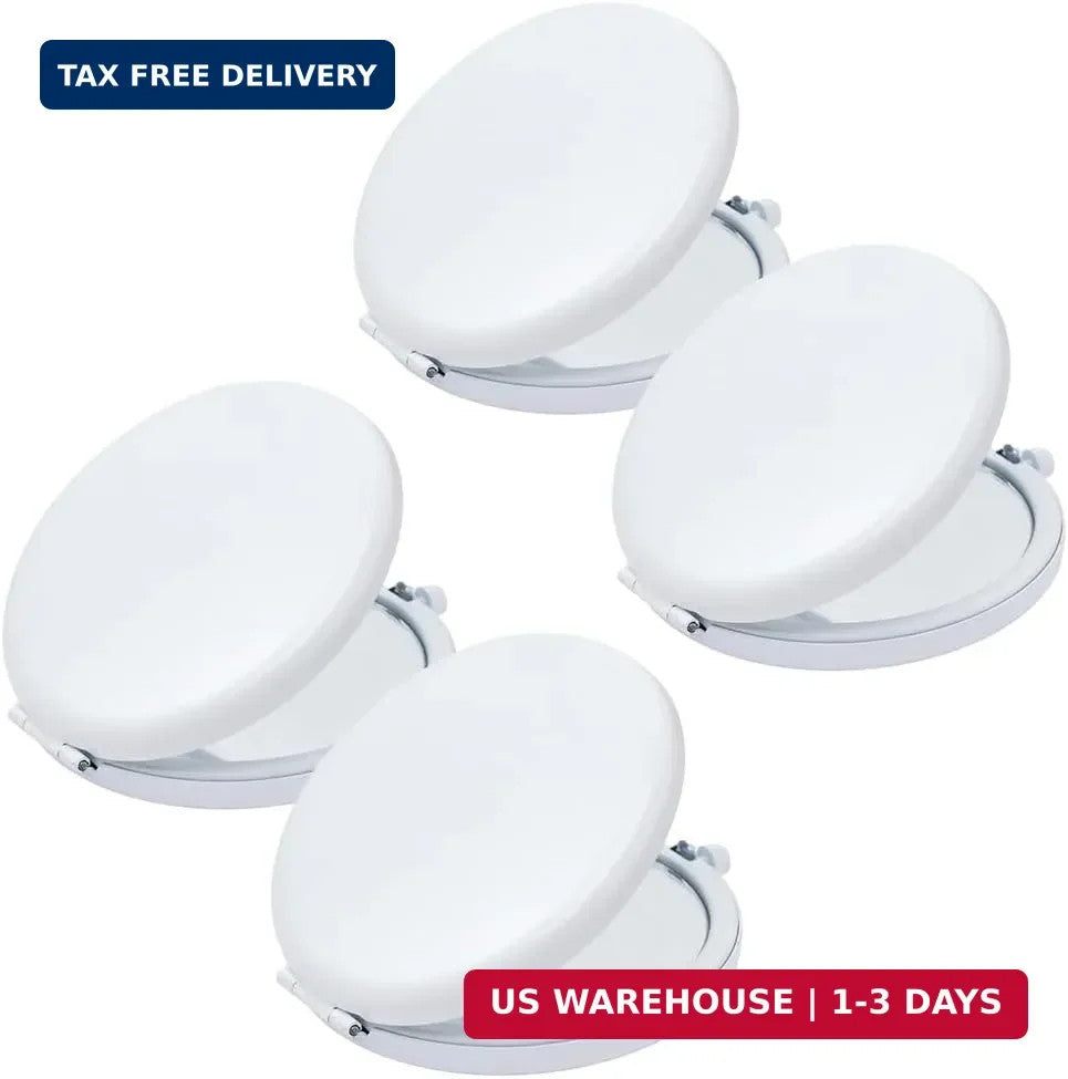 Portable Double-Sided Compact Mirror for Purse, 1X/2X Magnification, Metal Shell