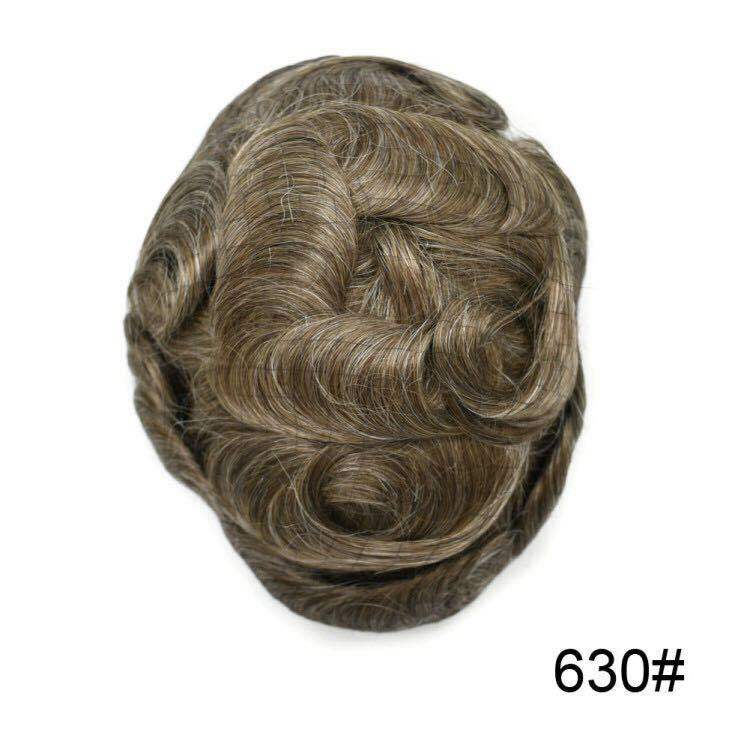 Men's Bleached Lace Front Hair Replacement Toupee - Natural Hairline, Virgin Human Hair