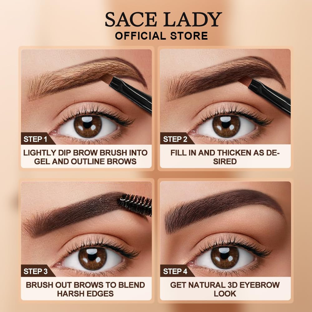 Long Lasting Waterproof Eyebrow Gel - Smudge-Proof Brow Makeup, 24H Wear