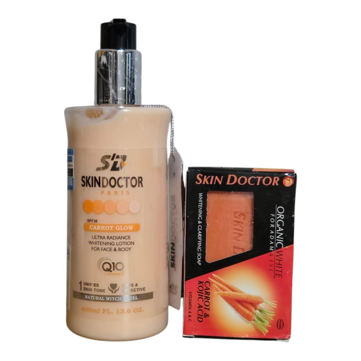 Skin Doctor Carrot Glow Body Lotion 400ml & Soap Set for Brightening