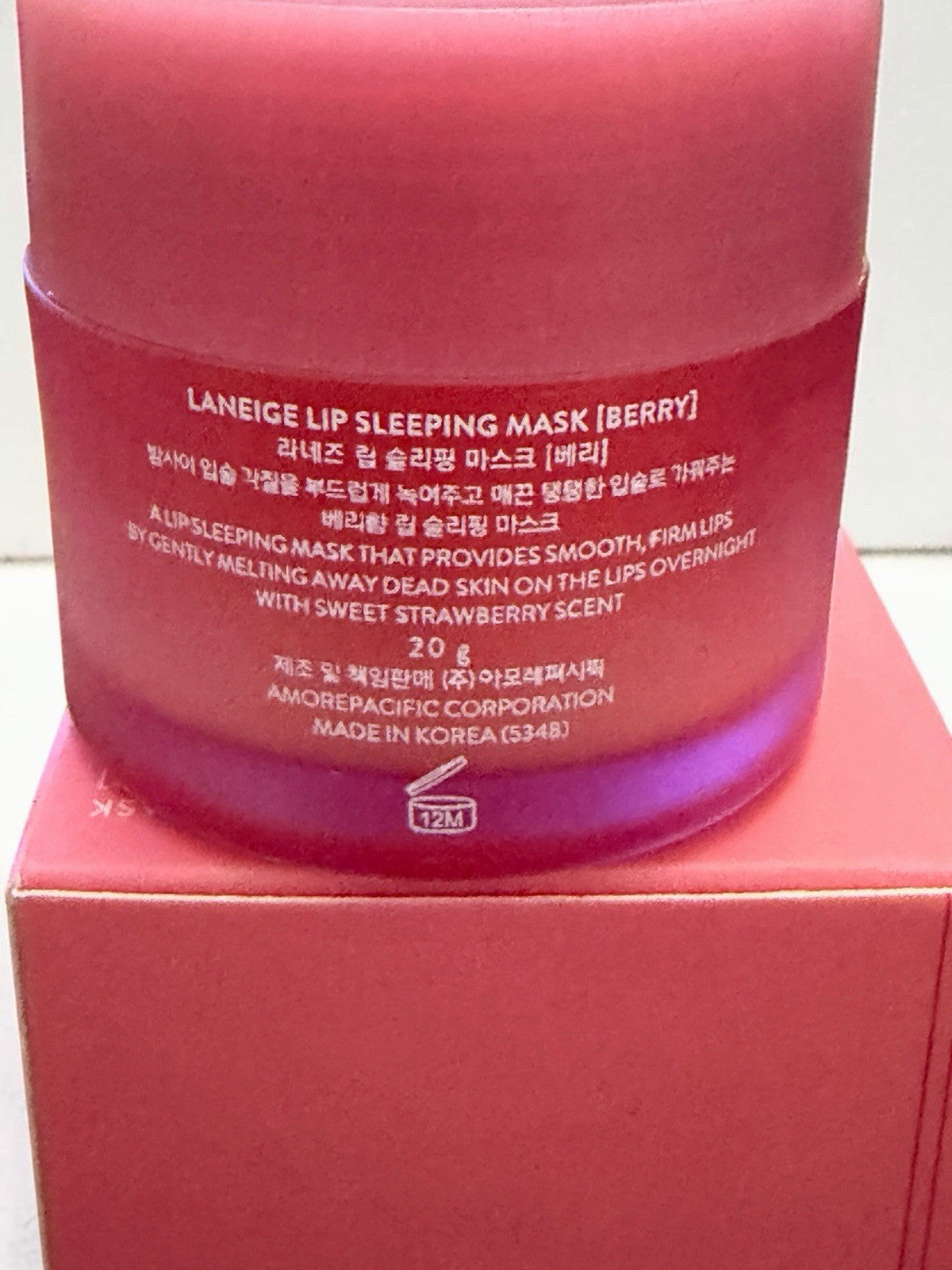 Laneige Lip Sleeping Mask Berry 20g Hydrating Overnight Lip Treatment - K-Beauty