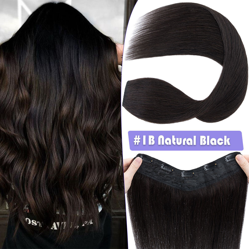 Remy Human Hair Extensions Clip-In One Piece Full Head Weft - Multiple Colors & Lengths