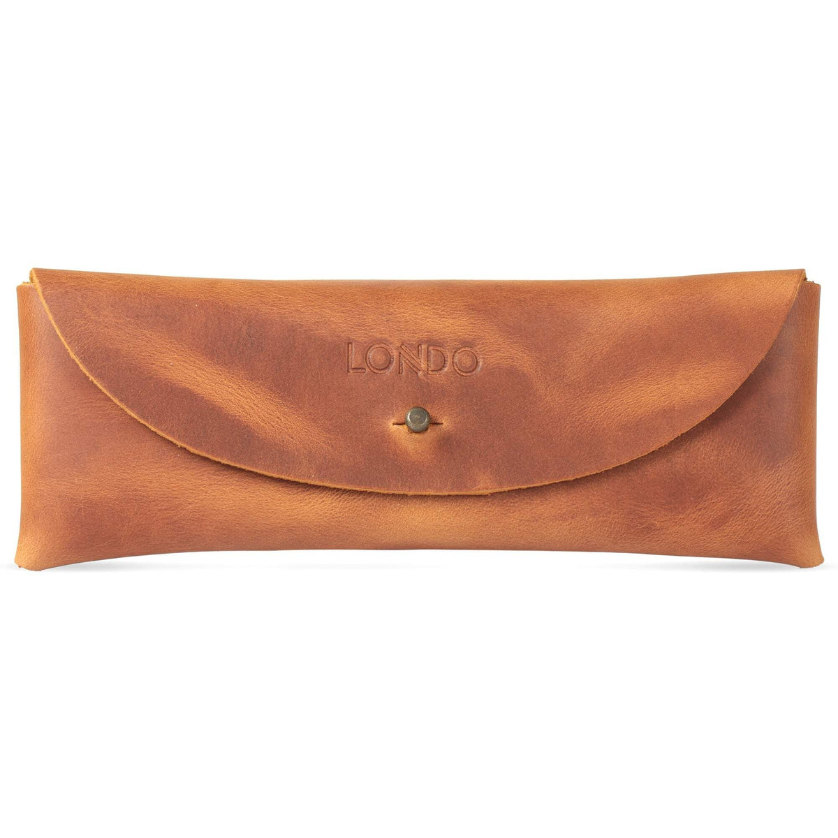 Personalized Genuine Leather Pen & Pencil Case with Metal Snap Fastener
