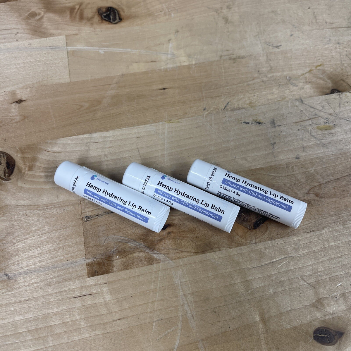 Hemp Hydrating Lip Balm Set - 3 Pack, 0.15oz Each, Nourishing & Moisturizing