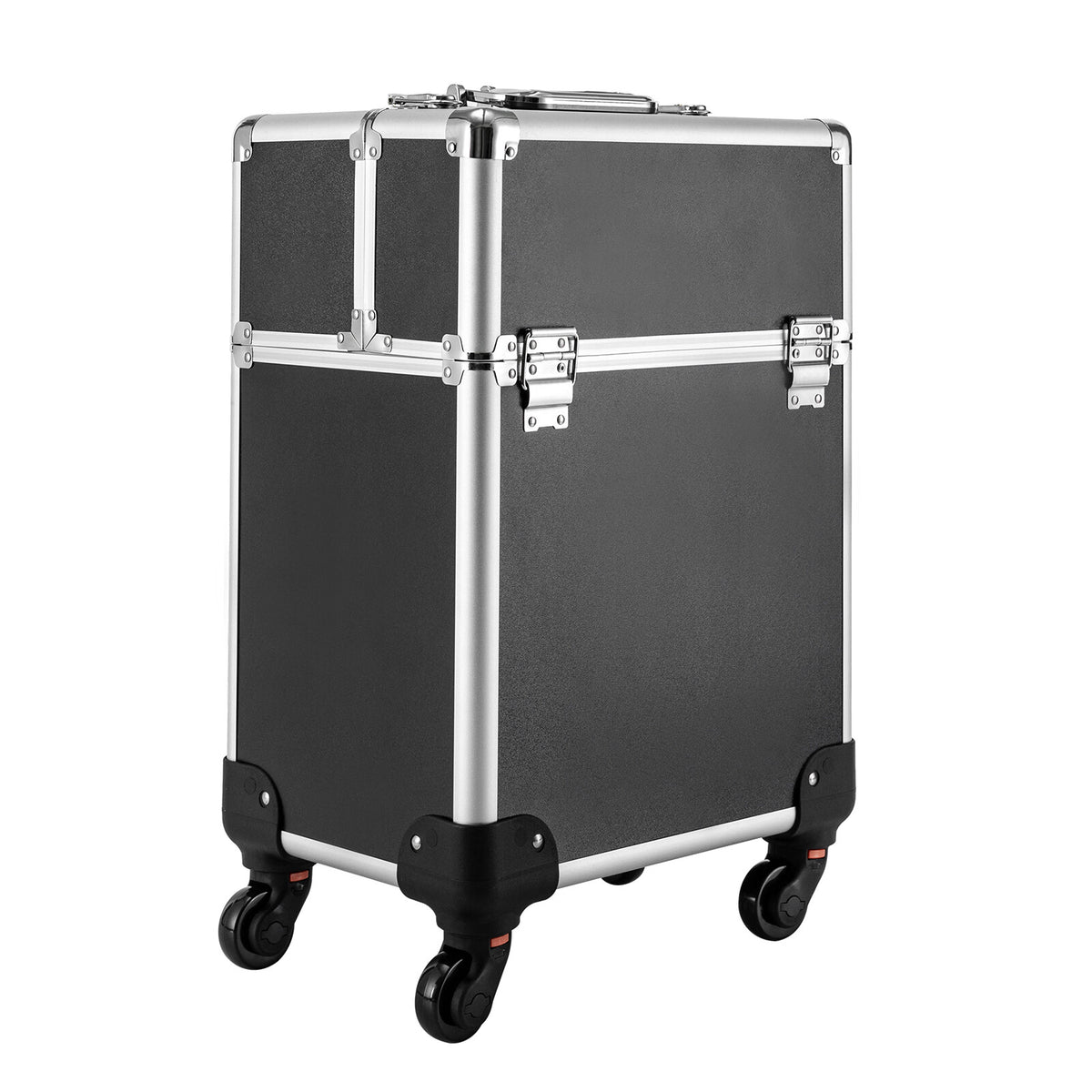 Travel Makeup Case with Wheels & Multiple Layers, Aluminum Alloy Organizer