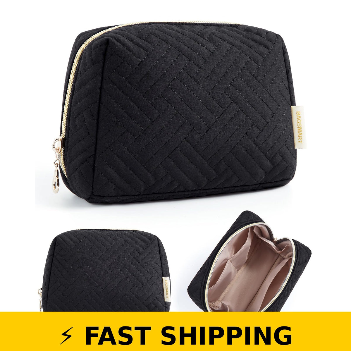 Small Makeup Bag - Compact Cosmetic Pouch with Water-Resistant Fabric