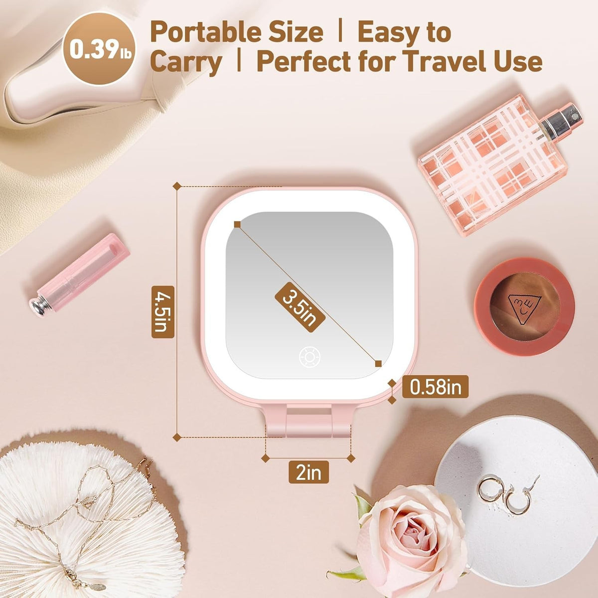 LED Lighted Makeup Mirror 30X Magnification with 3 Light Modes Portable