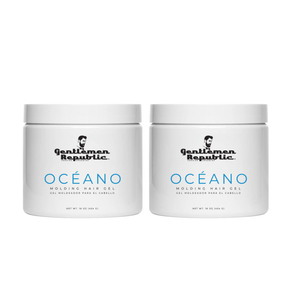 Men's Strong Hold Hair Gel - 16oz Ocean Scent, Alcohol-Free, High Shine