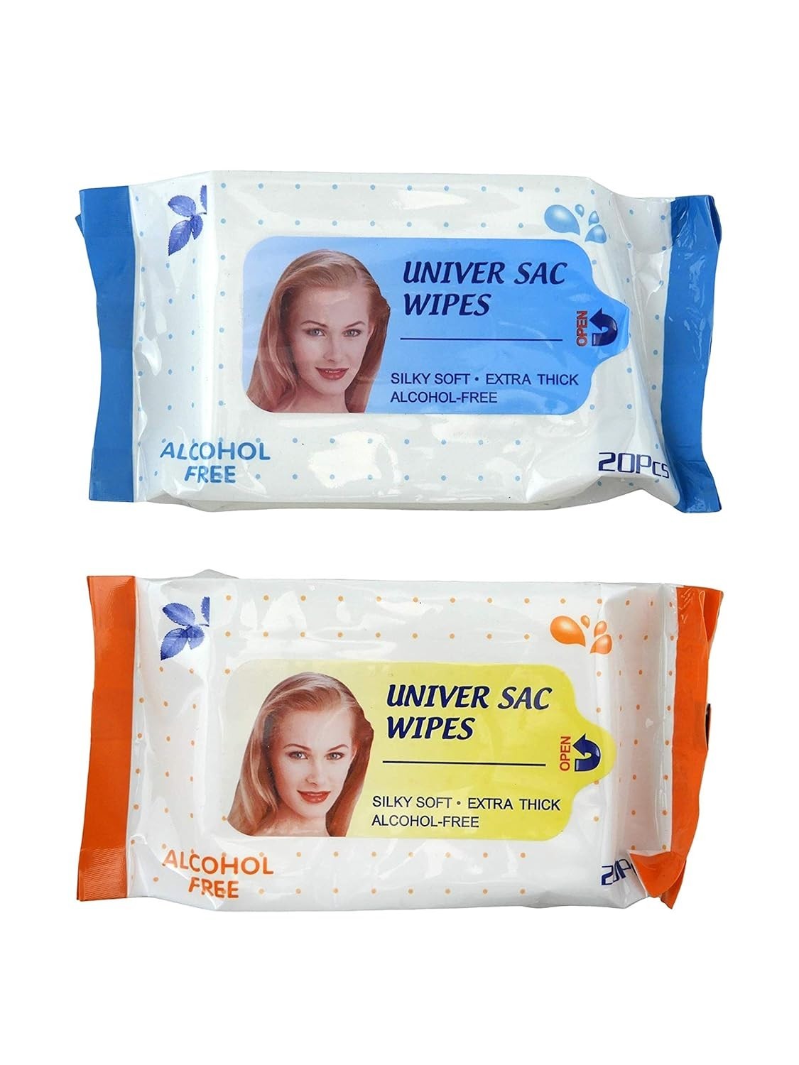 Personal Cleansing Wipes - Alcohol-Free Travel Size with Aloe & Lanolin - 4 Pack