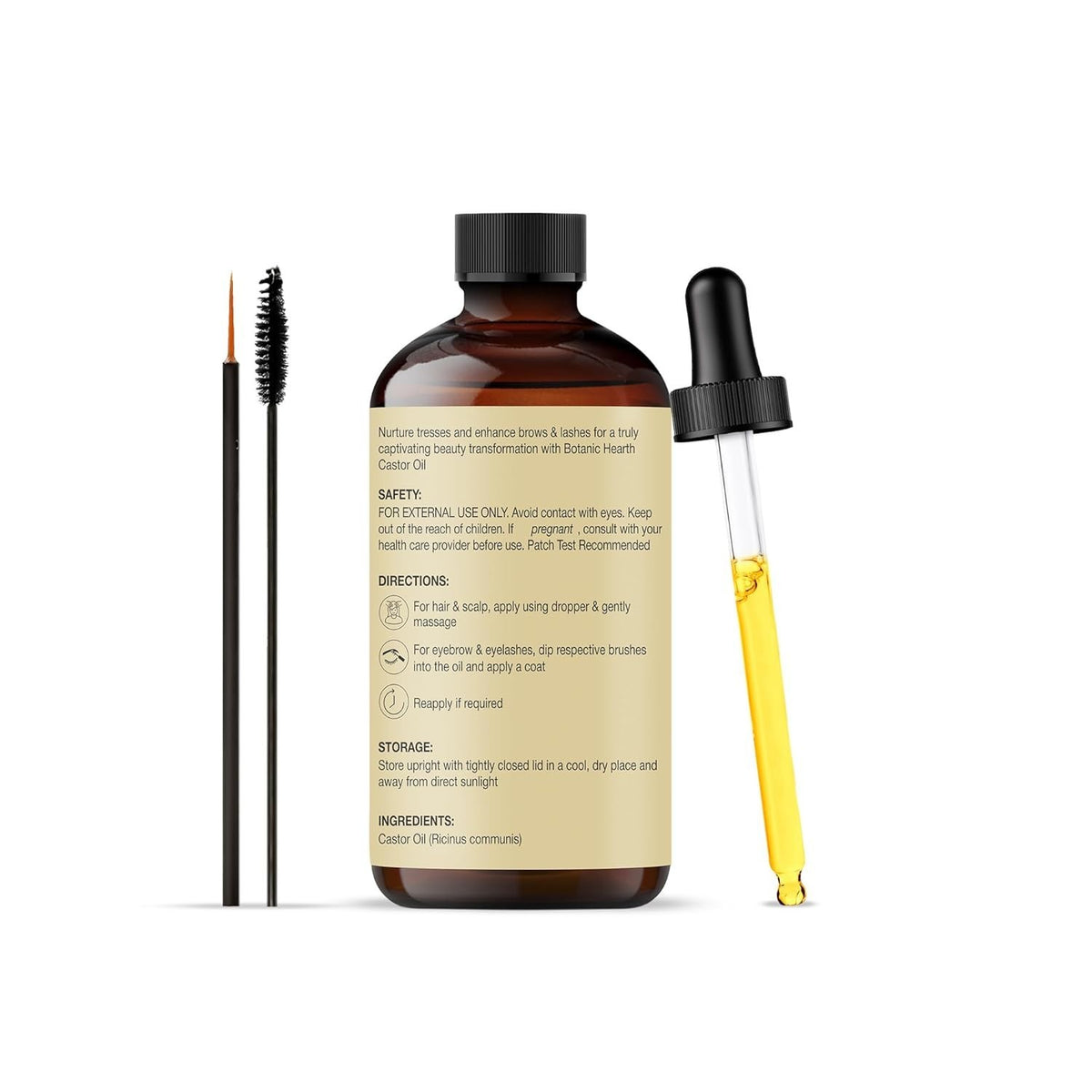 Pure Castor Oil Hair Treatment for Frizz Control and Nourishment - 2 Fl Oz