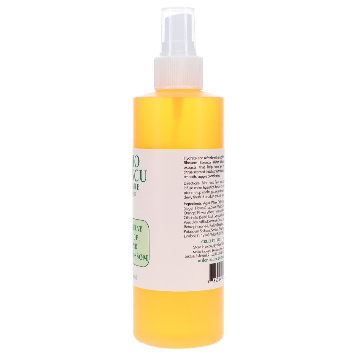 Facial Spray with Aloe, Sage & Orange Blossom - Hydrating Mist 8 oz